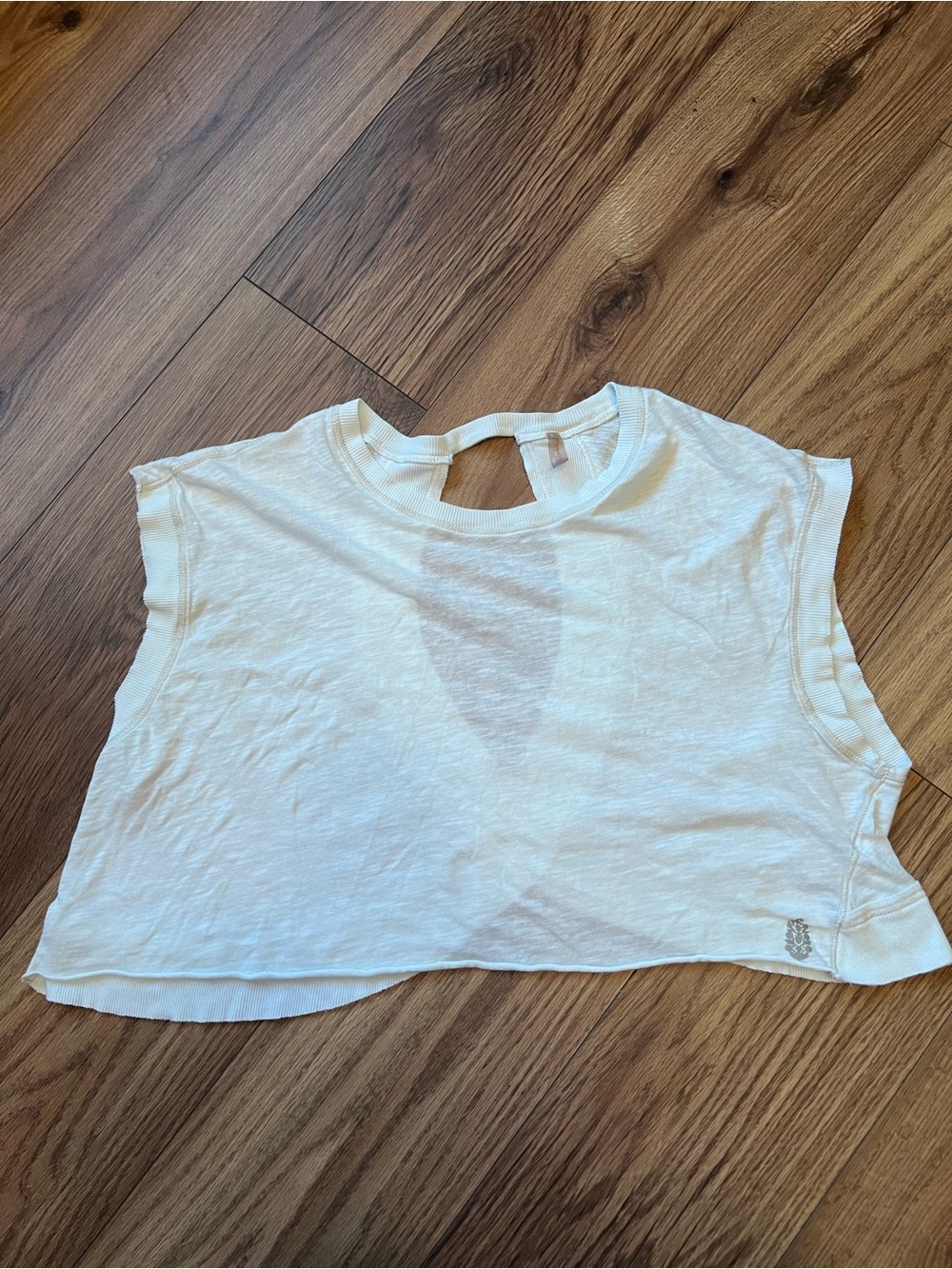 FP Movement White Back To Back Open Crossover Back Crop Tank Top Size S